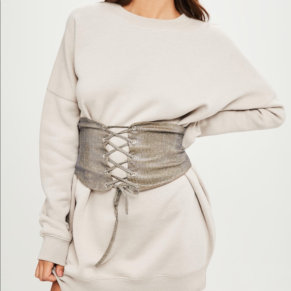 NWT Gold glitter corset belt